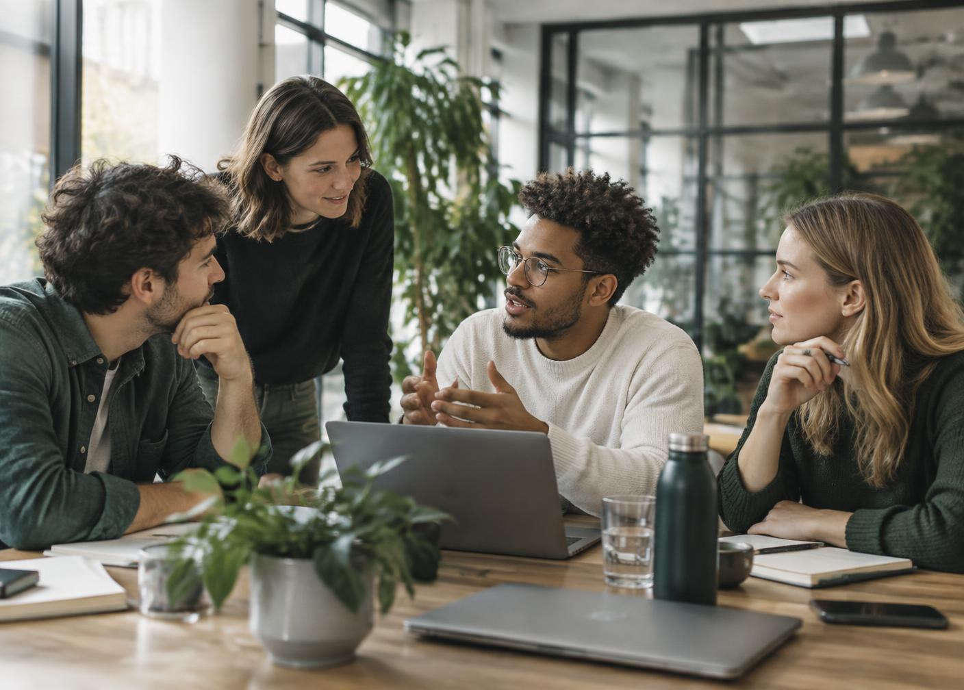 Une équipe de professionnels échange autour d’un projet